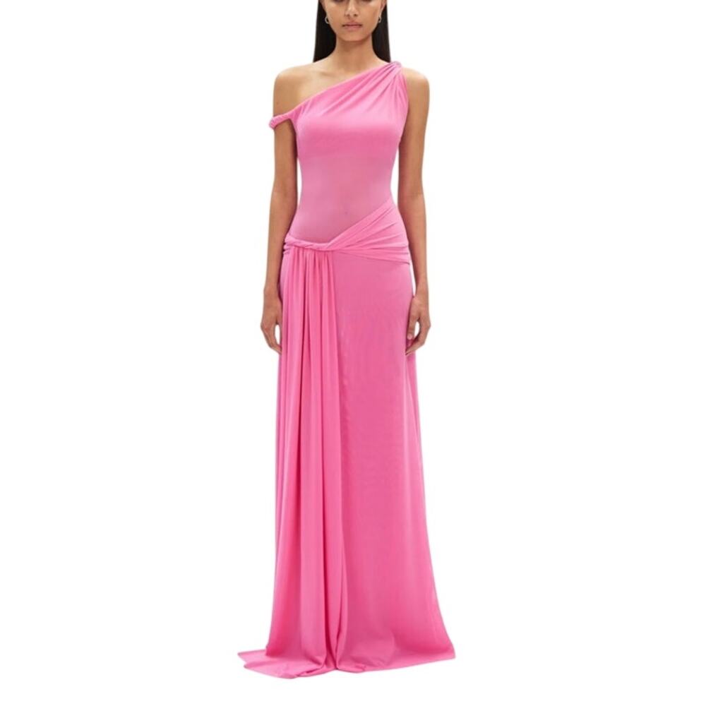 Misha Pink Sisal Mesh Gown Size Small